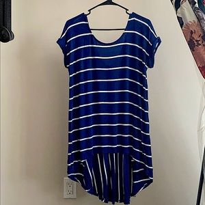 Blue and White Striped Tunic